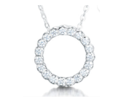 Elegant Circle Pendant Necklace – Lab Made Diamonds UK