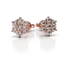 Diamond Flower Cluster Earrings