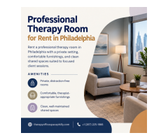 Convenient Therapy Room Rental for Private Practices in Philadelphia