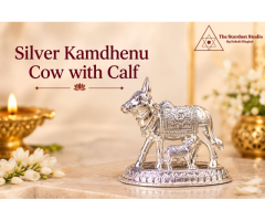 Buy Silver Kamdhenu Cow with Calf Online at Best Price