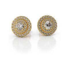 White Gold Diamond Halo Earrings