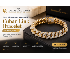 Shop 10k, 14k Gold & Diamond Cuban Link Bracelet in Texas, USA – DallasGoldSource