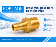 Brass Mini Hose Barb to Male Pipe Fittings | Portage Specialty